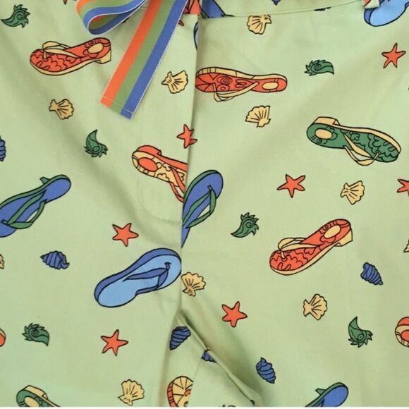 Randi M Lime Green Flipflop Capri pants Size 14 - Picture 5 of 6